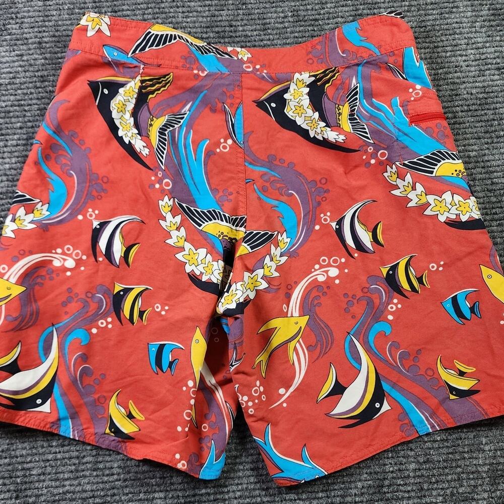 Patagonia Board Swim Trunks Drawstring Side Pocket Mens Size 30 Tropical Fish - Picture 2 of 8